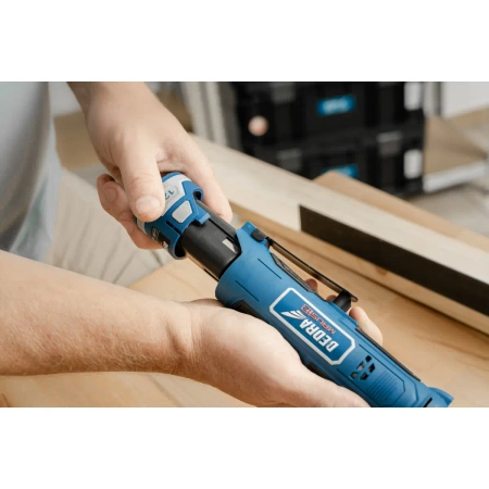 Акумулаторен ъглов ключ 12 V, акумулаторна тресчотка DEDRA MAUS DED7334, 45 Nm, захват 3/8"